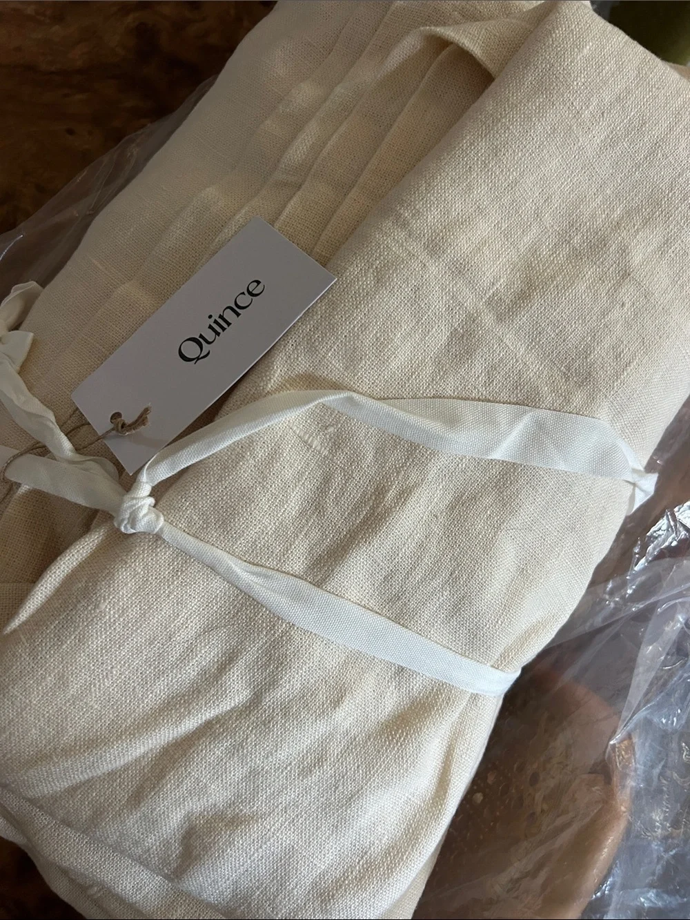 NWT QUINCE Vintage Wash European Linen Bed Cover Full/Queen Oat 8969